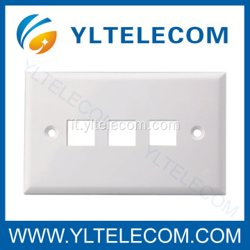 Parete porta tre Face Plate RJ45 70 * 115mm di 3 porte